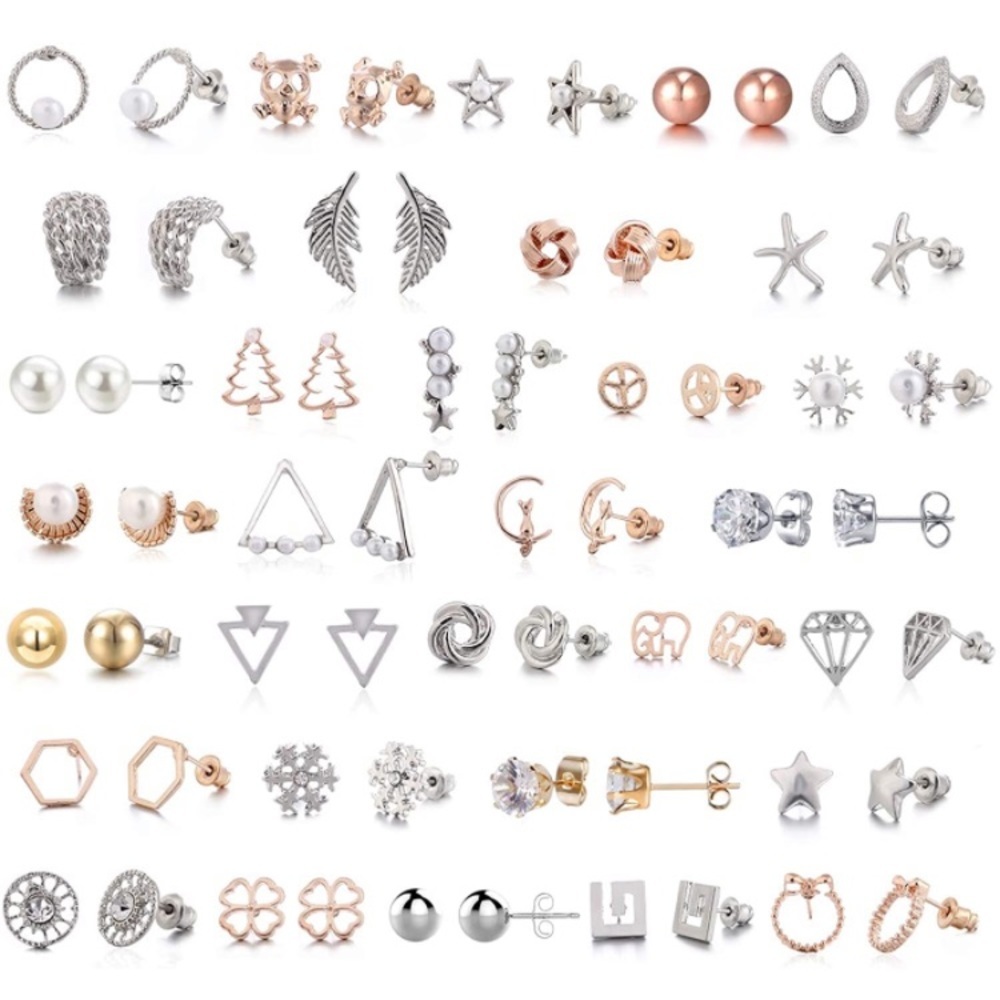 32 Pairs Stainless Steel Stud Earrings